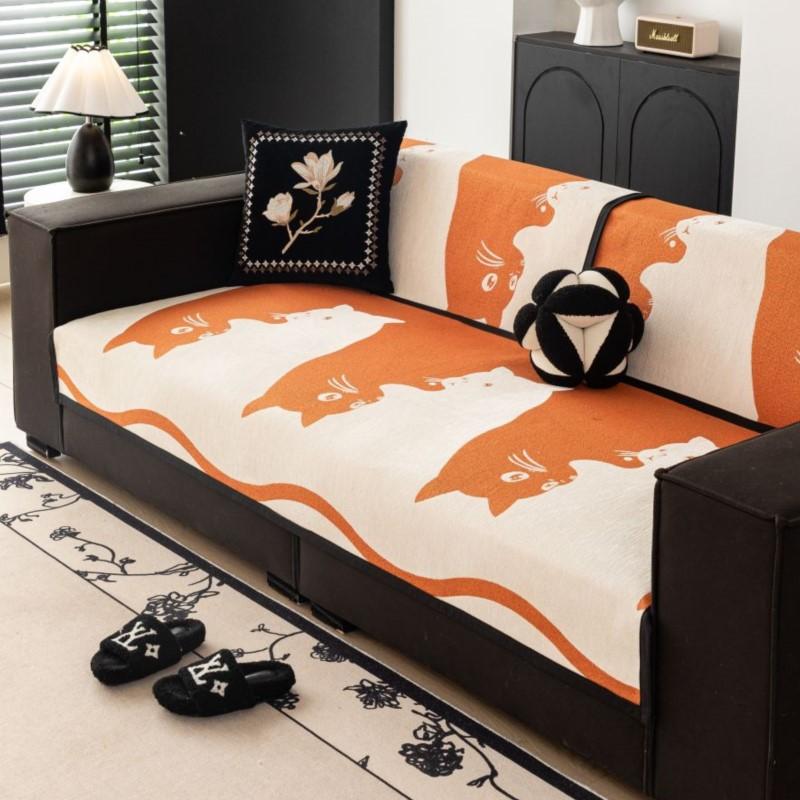 Зимний чехол из синели в полоску для кошек Funda Sofa Mats Living Home Non-Slip Sofa Cushion Couch Sofa Covers