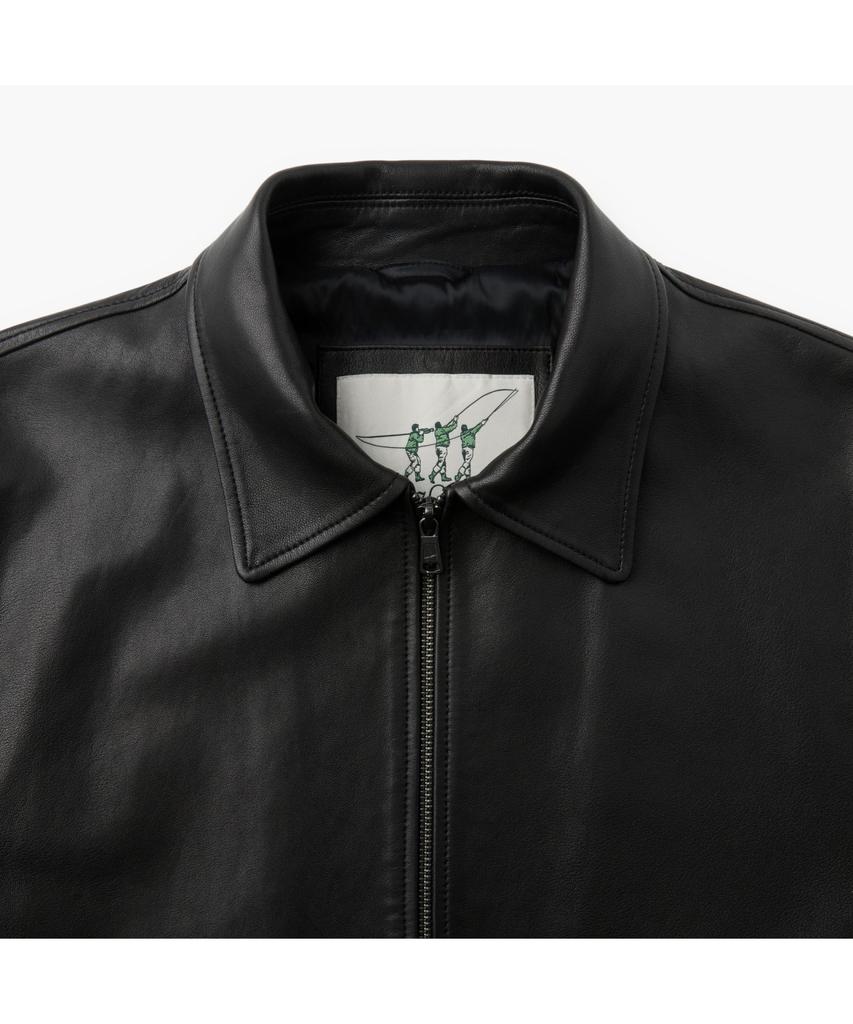 Henry Cottons Vegetable Leather Zip-Up Jacket Ahudm26111Bkx