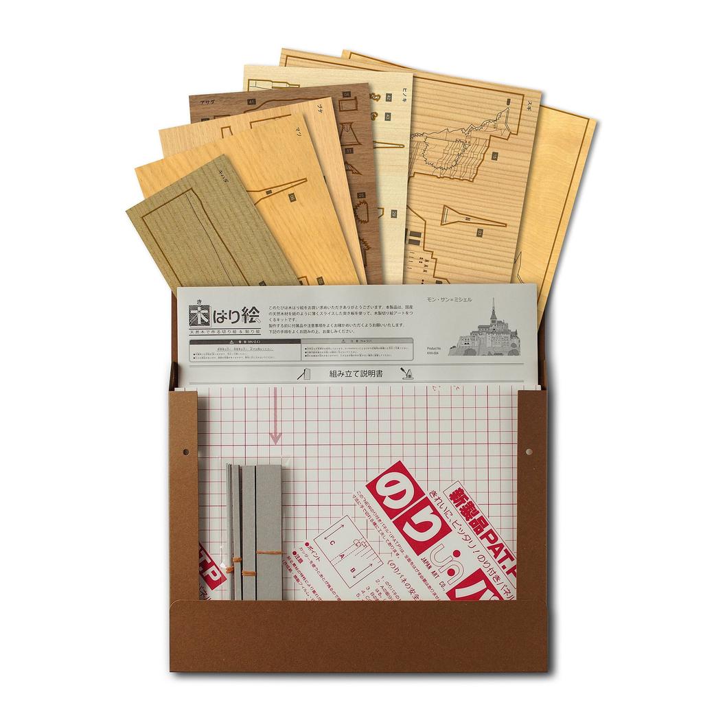 Деревянный постер KINOWA Saint, оригинальный набор ручной работы, объект Всемирного наследия, Франция, сделано в Японии, "Мон Мишель"