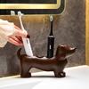 Space Saving Dachshund Toothbrush Holder Ceramic Toothbrush Storage Rack  for Bathroom