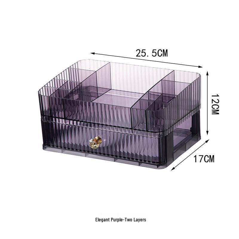 Многослойный настольный органайзер для косметики и украшений с выдвижным ящиком