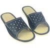 Stylish black openwork slippers, women's house slippers in a dark color 35