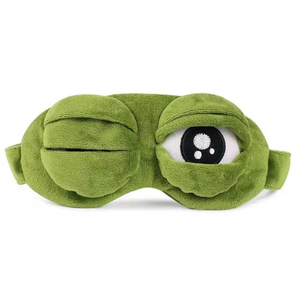 Green Big Eyes Frog Sleep Eye Mask Cartoon Plush Sleeping Eye Cover Lovely 3D Eye Mask Travel Nap