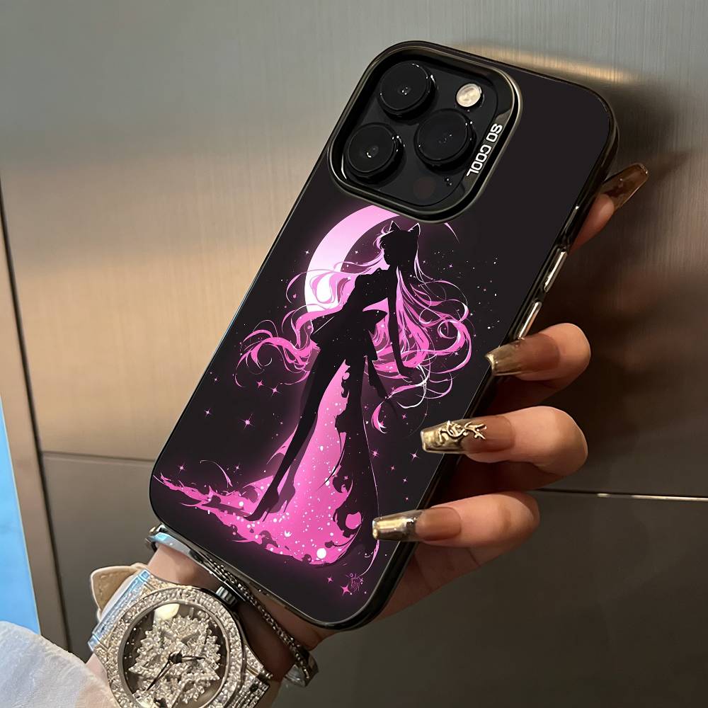 S-Sailor- Moon Phone Case For IPhone17 16 11 12 13 14 15 16 Pro Max Plus Cover Colored Silver Funda Bumber