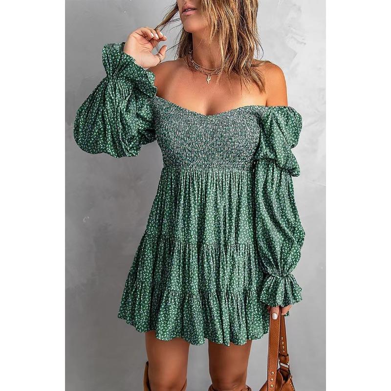 YYFS Женская мода весна осень однотонный принт с длинным рукавом на одно плечо средней талией повседневные платья