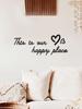 This Is Our Happy Place Written Decorative Wooden Wall Sticker Home Office Living Room Wall Decoration and Ornament