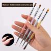 Nail Art Pen Comfortable Grip Acrylic Rod Flexible Soft Nylon Bristle UV Gel Nail Polish Design Multifunctional Double Heads Nail Brush Pen Nail Salon