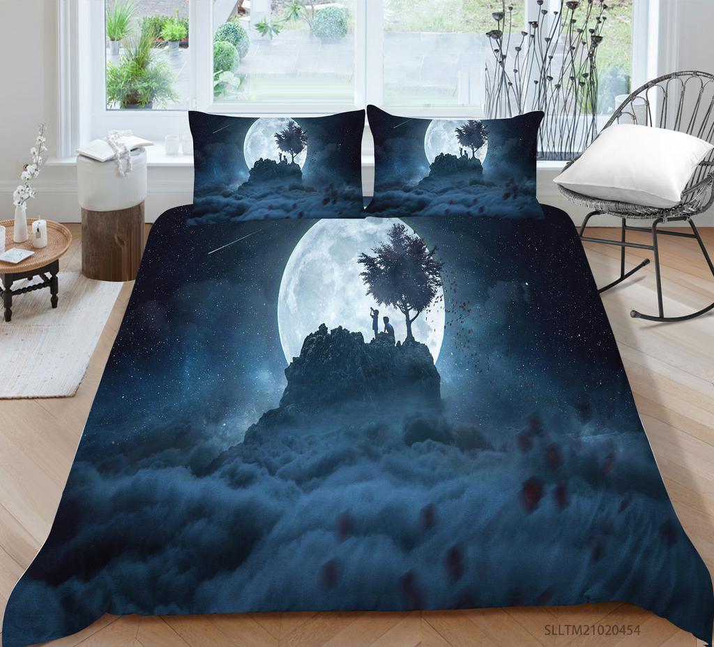 3D Digital Printing Home Bedding Set Pillow Cover Quilt Cover Bedding Set Duvet Cover Full Size Single/Double Bed Home Decoration