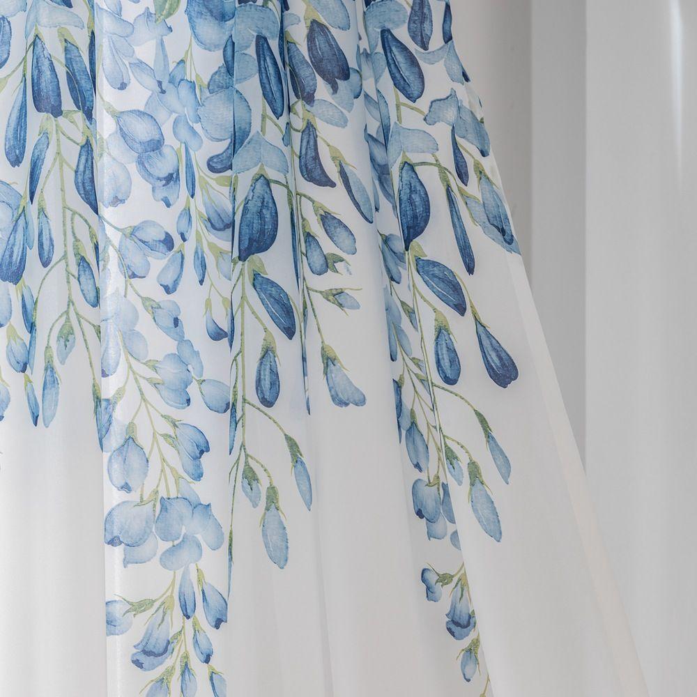 Французская свежая пасторальная орхидея струящийся шифон цветочный принт экран для окна спальня гостиная балкон экран занавеска