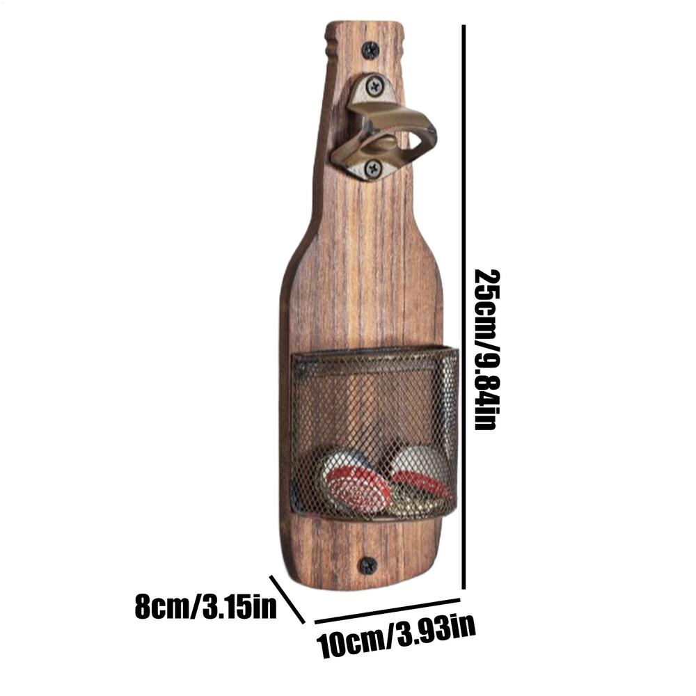 Wall Mounted Bottle Opener Vintage Creative Beer Opener with Capsule Catcher for Kitchen Party Bar Decor Metal Wall Decoration