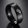 Le.Baiser Knight Templar Cross Rings Black Punk Crusaders Band Rings for Men Gothic Jewelry