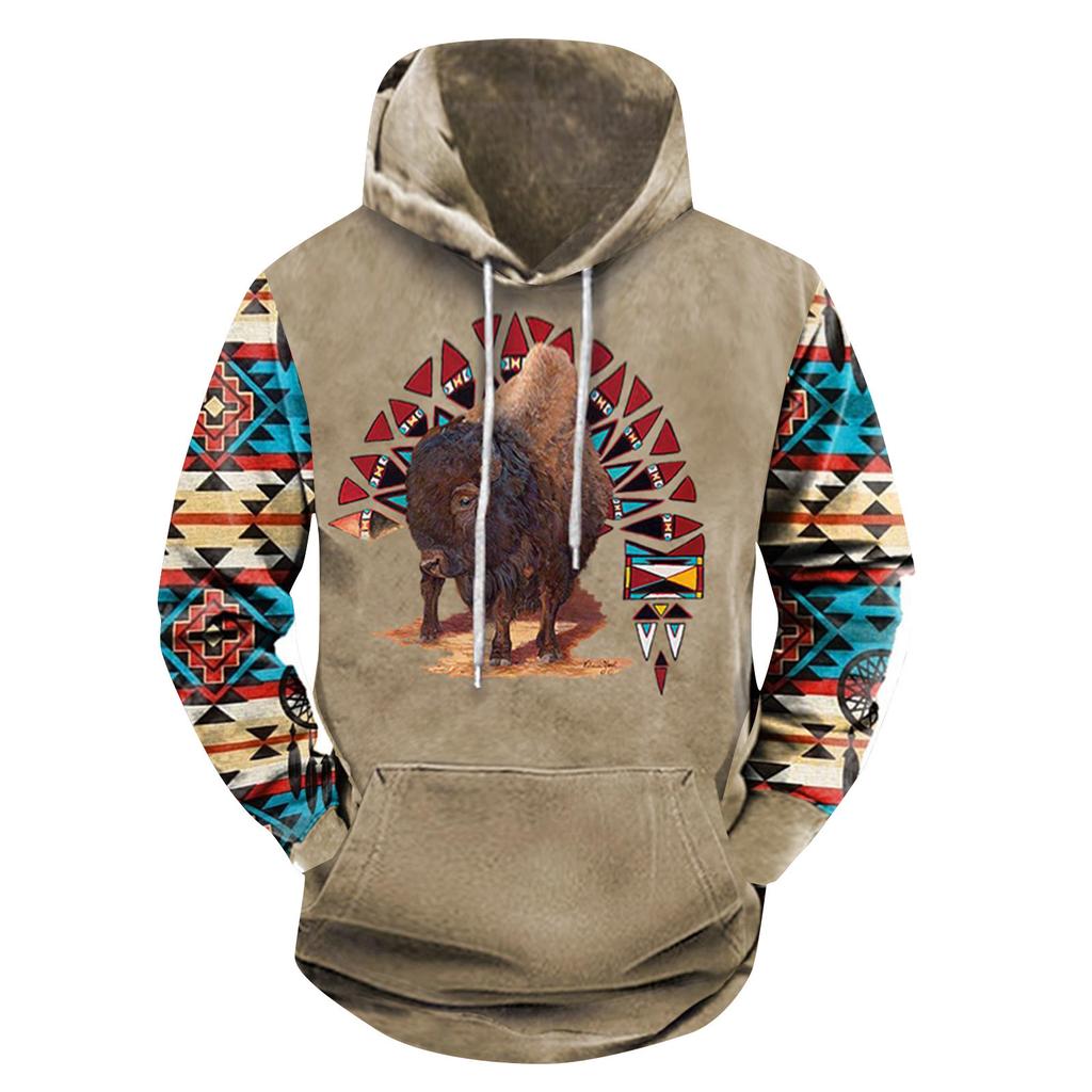 Модный свободный мужской и женский свитер с капюшоном с длинным рукавом и принтом