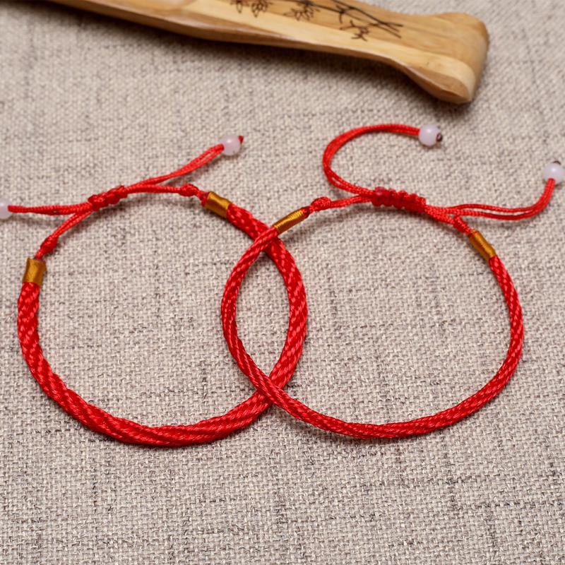 Простой красный браслет из веревки Yingluo Rope Браслет для пары Этнический стиль Красная веревка Студенческий подарок