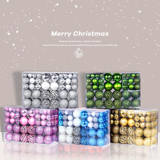 Yousheng 100 Pcs Christmas Balls Ornaments Plastic Shatterproof Hanging Balls Decoration for Xmas Tree Holiday Home Party Decor