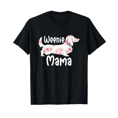 Funny Dachshund Weenie Mama Floral Wiener Dog Lover T Shirt Vintage Washed Comfortable Fashion Top For Everyday Wear Graphic