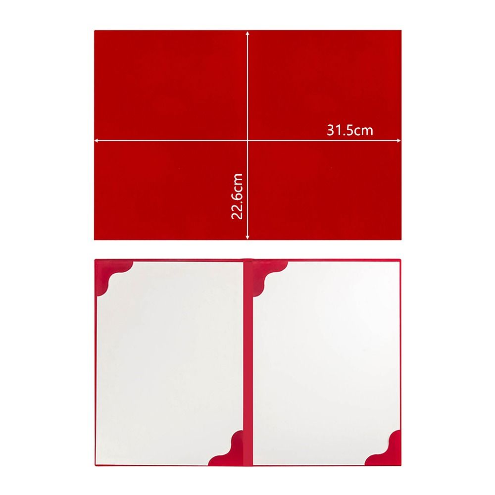 1Pcs Plush Surface Certificate Cover Thicken File Page Folder  Signing Contract