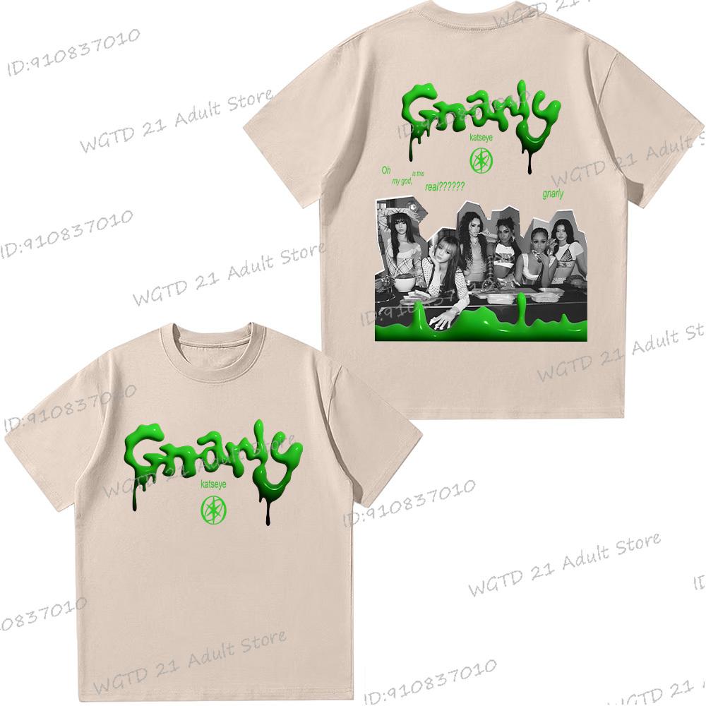 Casual Katseye Grunge Graphic T Shirt Women Men Hip Hop Streetwear Korean Pop Music Band Unisex Y2K Tops