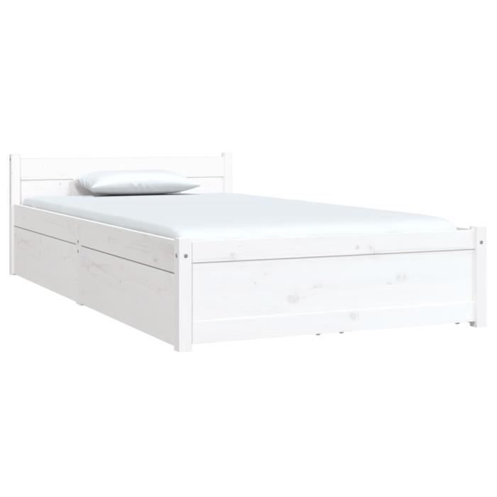 VidaXL Cadre de lit avec tiroirs Blanc 90x190 cm Simple 3103479