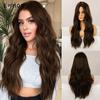 Длинный волнистый темно-коричневый парик для косплея, вечерние повседневные парики для женщин
