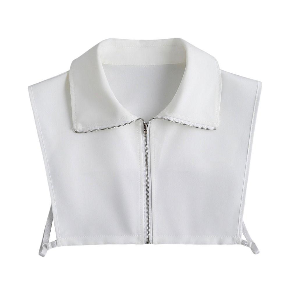 Мода 2023 года, белый искусственный воротник спереди для женщин, съемный воротник-стойка, винтажная кружевная женская блузка с воротником-стойкой для девочек