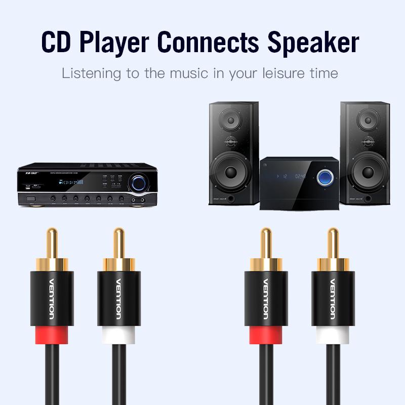 Vention 2RCA To 2RCA Audio Cable Male To Male for Home Theater DVD 1m1.5m2m Cable