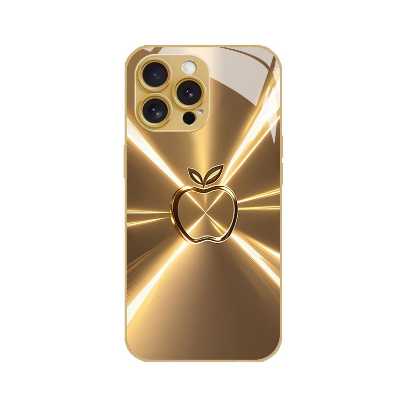 Чехол для телефона Aurora Colorful Desert Gold Glass Подходит для iPhone 17 16 15 14 13 12 11 Pro/Max/Plus Ударопрочная задняя крышка