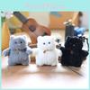 Cute Fluffy Cat Plush Keychain Charm Soft Short Plush In Three Colors