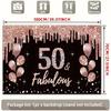 Розовое золото 50-й день рождения Гобелен, "50 и Прекрасна" с Блестящими Шарами и Блестками для Фотозоны