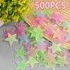 500PCS  Living Bedroom Luminous Fluorescent Color Decal Home Decor Stars Glow Wall Stickers Baby Kids
