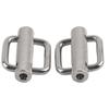 2Pcs Slide Buckle 316 Stainless Steel Rectangle Adjustable Knurled Roller Belt Buckles