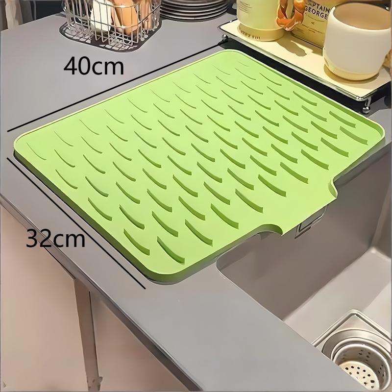 Силиконовый коврик для слива воды для раковины кухни, коврик для сушки фруктов, овощей и посуды, бытовой коврик для столешницы, теплоизоляционный коврик