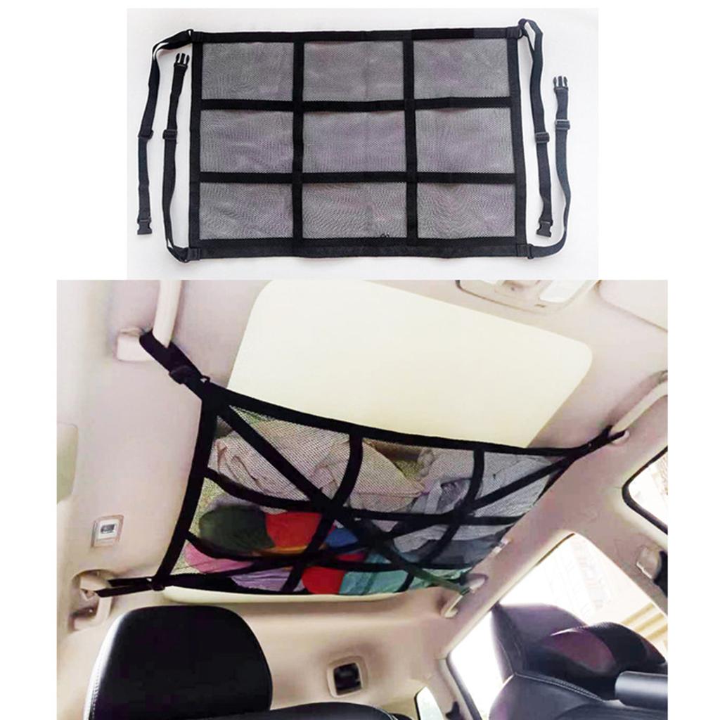 Car Roof Luggage Storage Net Cargo Net Organizer Universal Mesh Bag SUV Sedan Car Ceiling Net Pocket Interior Accessory