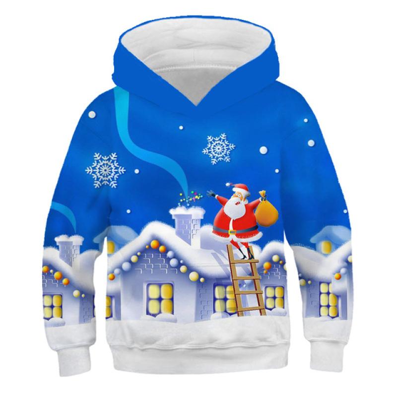 5-14 Years Boys Hoodies Girls Pullover Autumn 3D Snowman Print Teenagers Christmas Halloween Gift New Children Sweatshirt Coat
