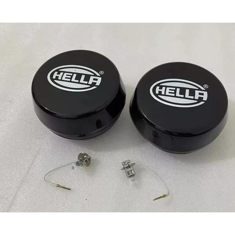 Пара желтых противотуманных фар Hella с крышкой и лампочкой H3 (галогенная) Универсальные