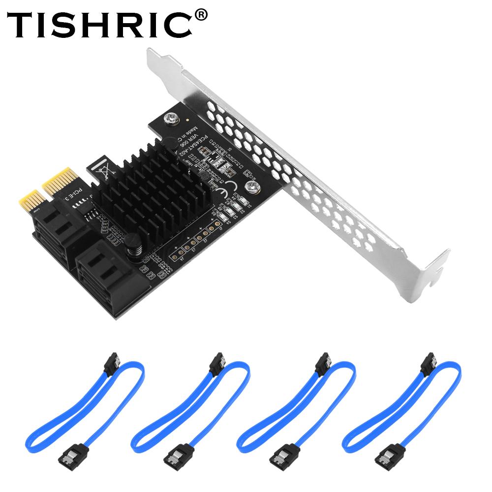 PCIe SATA карта расширения PCI-E 1X на 2-20 портов SATA3.0 Адаптер PCI E SATAIII Контроллер PCI Express Мультипликатор С SATA кабелями