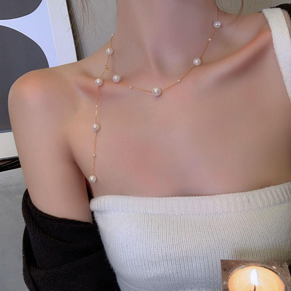 Ювелирные изделия Жемчуг Назад Ожерелье Легкий Жгут Бикини Грудь Цепь Женщины