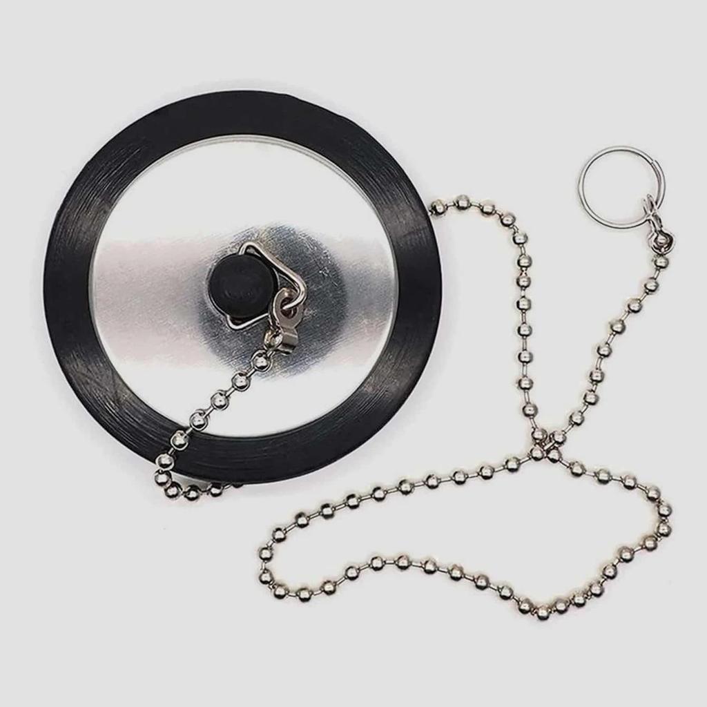 1pc Durable Rubber Bathtub Drain Stopper With Chain, Universal Sink Plug Strainer, Lightweight And Sturdy For Bathroom & Kitchen