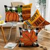 New Thanksgiving Autumn Cushion Pumpkin Maple Leaf Hand-painted Buffalo Check Home Cushion Pillow Cover