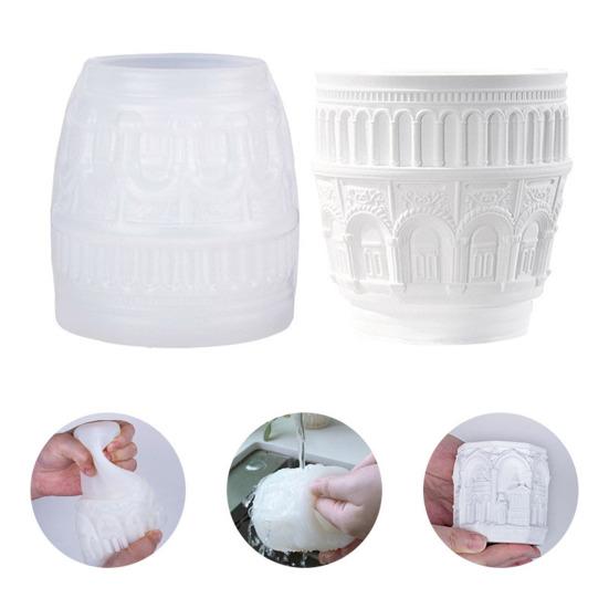 Ренессансная силиконовая форма DIY Эпоксидная смола Подсвечник Форма для хранения чашки для ювелирных изделий Гипс Поделки Скандинавский стиль Форма для демонстрации