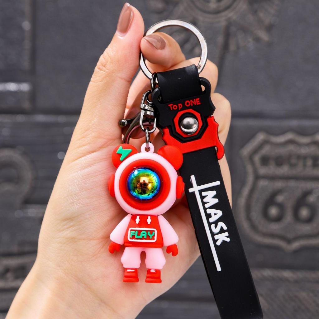 Cartoon Couple Doll Lightning Bear Keychain: Cute Pendant for Car, Bag, or Gift