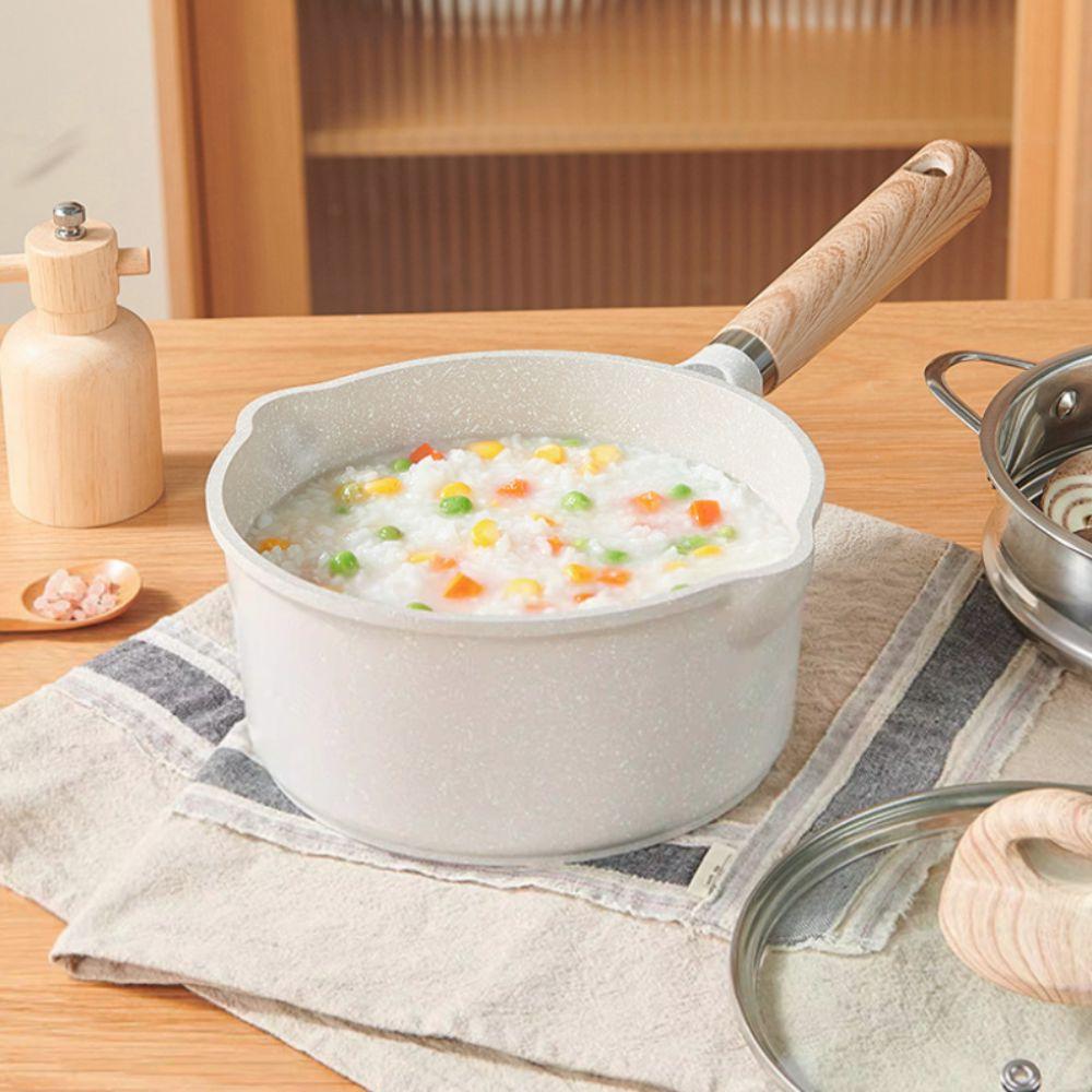 Spout Design Aluminum Zinc Zinc Alloy Milk Pot Non-stick Soup Pan Mini Saucepan  Stove