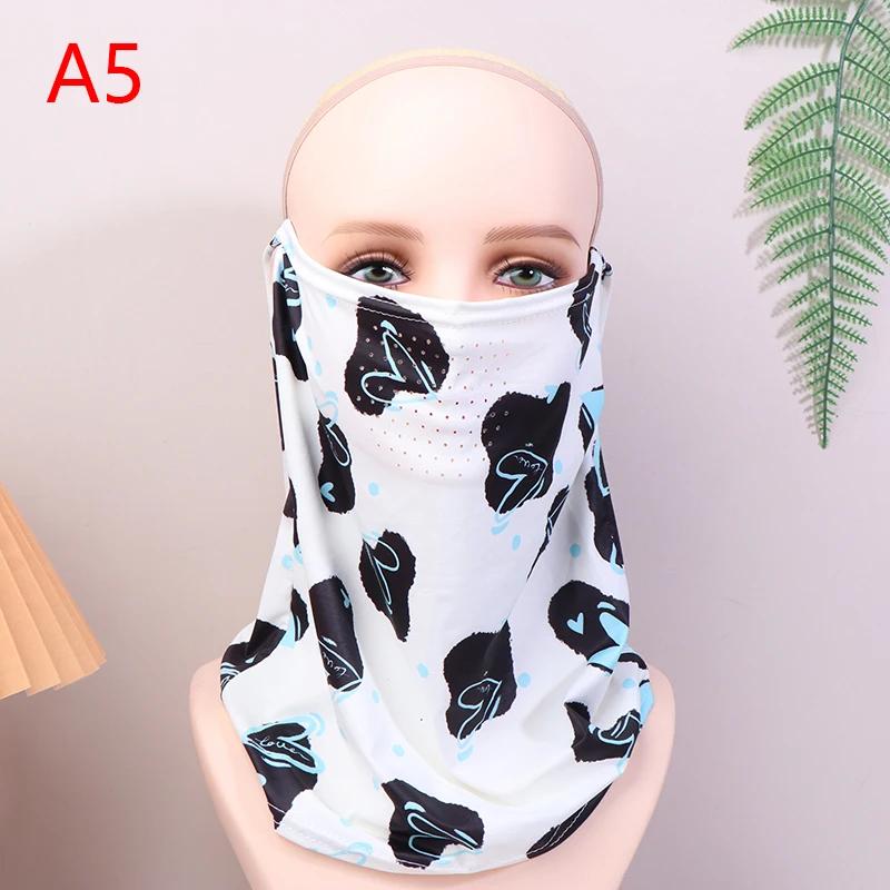 Ледяной шелк Рыбалка Велоспорт Бандана Женщины Лицо Покрытие Полумаска Подвесной ушной шейный хэнд-бомбовый шарф Спорт Бег Пеший туризм Охота