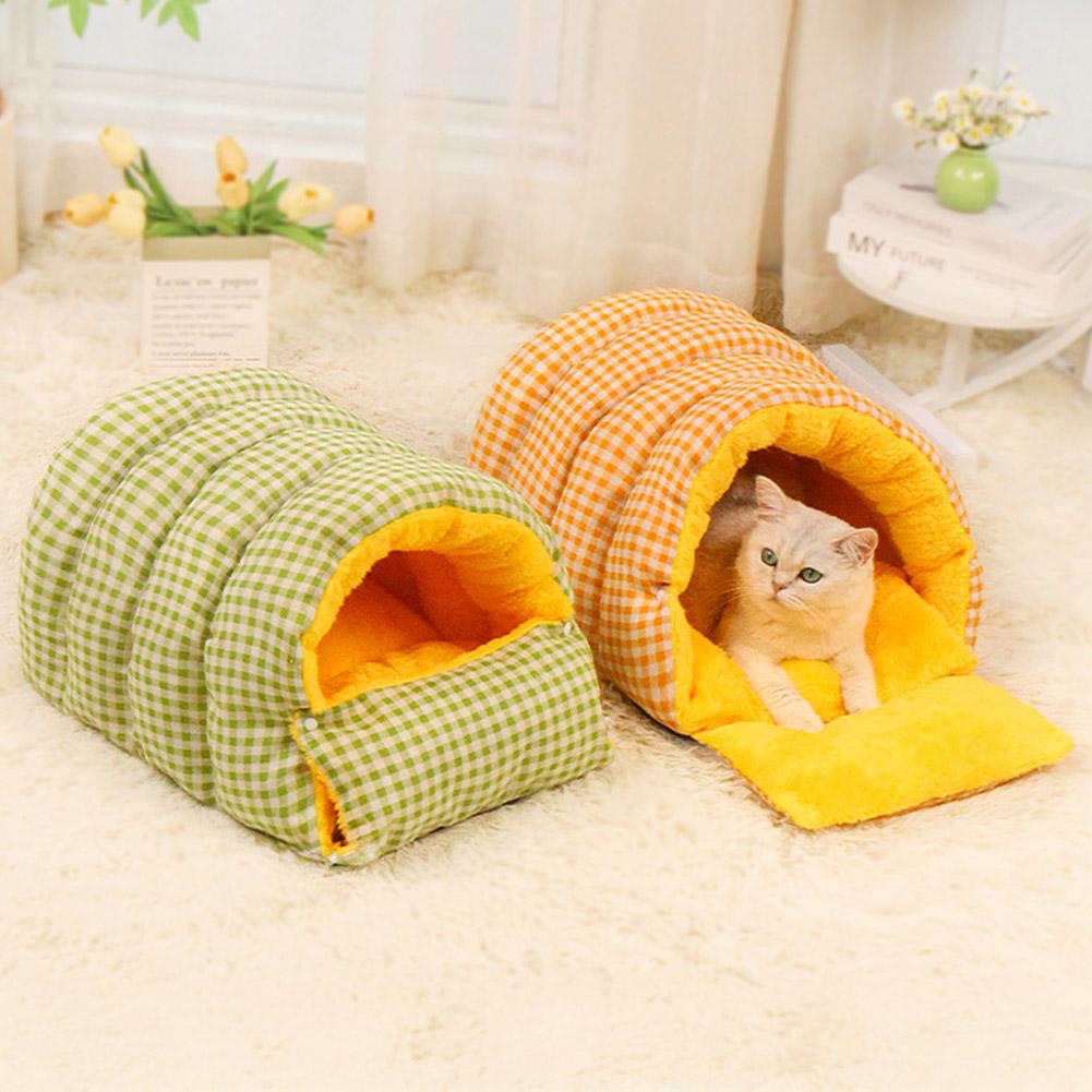 Winter Warm Cat Sleeping Bag Cozy Plush Burrow Cave Bed for Kitty Pet Supplies