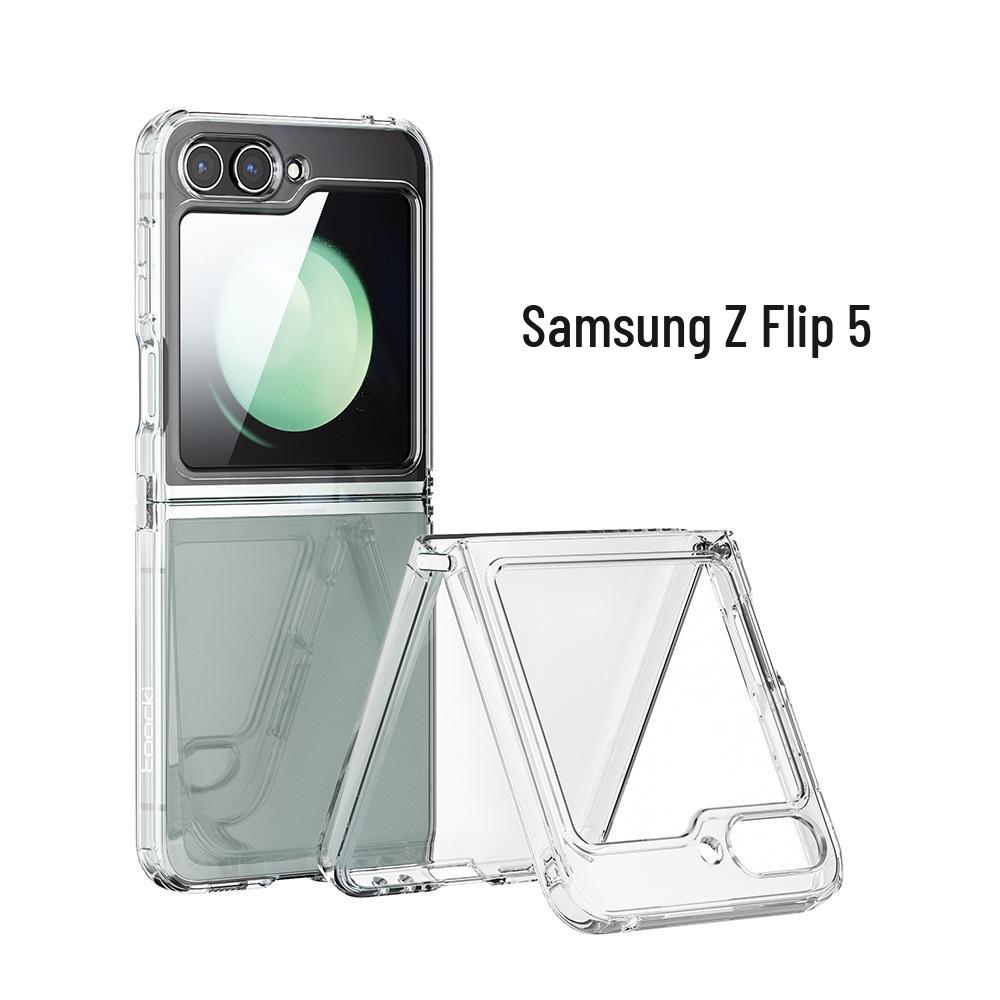 Прозрачный противоударный чехол Toocki для Samsung Galaxy Z FLIP 6 - Защитная крышка с 3-кратным складыванием