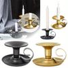 2Pcs Retro Candle Holder Simple Metal Handheld Candlestick Taper Candle Cup for Tabletop Party Wedding Christmas Home Decoration