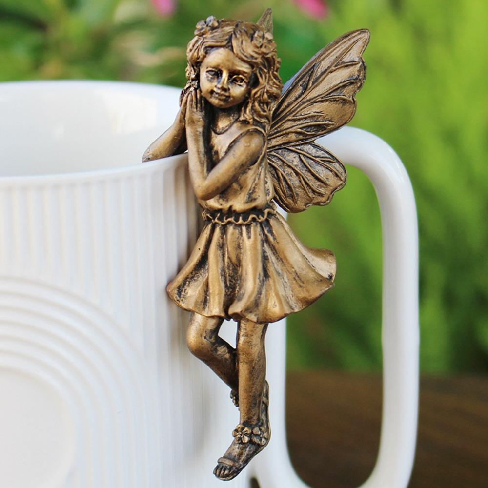 Имитация медного цветка Фея Статуэтка Набор Мультяшная Фея Подвесные Украшения Гостиная Спальня