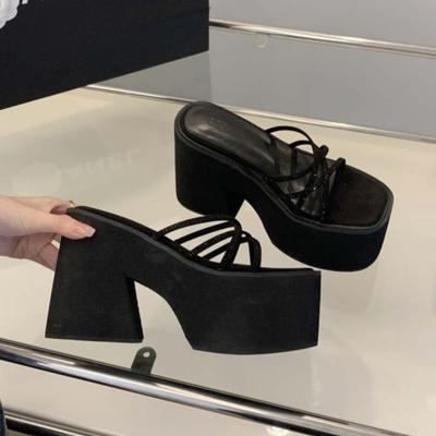 Женские тапочки на танкетке женские туфли на высоком каблуке 11 см обувь увеличивающая рост женские роскошные сандалии женские дизайнеры