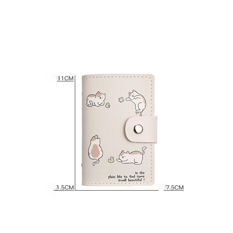 Держатель для карт с милым котом и принтом котенка, мини-кошелек большой емкости, держатель для нескольких карт, маленький чехол для карт, сумка для хранения кампусных карточек, рабочих удостоверений личности