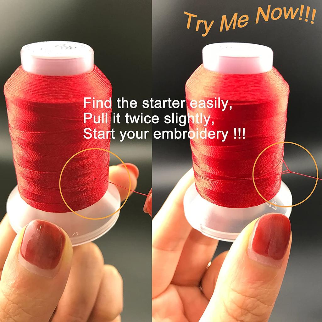 Набор ниток для вышивальной машины Brother, 40 цветов, катушка 500 м для швейных машин с вышивкой Brother Babylock Janome Singer Pfaff Husqvarna Bernina