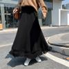 Вязаная юбка миди для женщин Осень Зима А-силуэта для сочетания со свитерами зимой